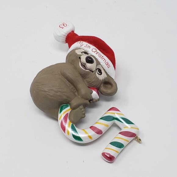 1993 Hallmark Child’s Fifth Christmas Handcrafted Keepsake Holiday Ornament - Picture 3 of 7